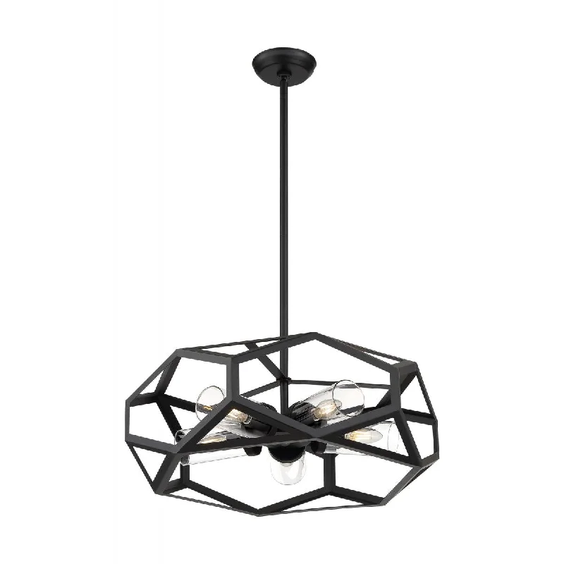 Track lighting with multiple heads for flexibilityNuvo 60-7304 ZEMI 5 Light Black Geometric Chandelier with Clear Glass Track lighting with multiple heads for flexibilityNuvo 60-7304 ZEMI 5 Light Black Geometric Chandelier with Clear Glass