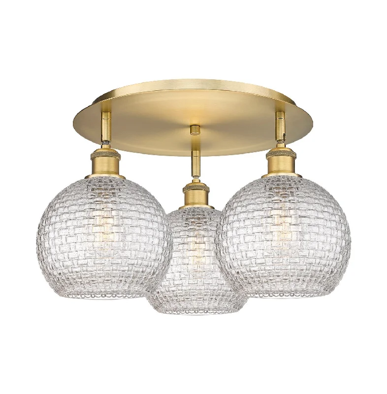 Low - Bay Industrial Lighting Fixtures for Small FactoriesDowntown Urban Three Light Flush Mount Low - Bay Industrial Lighting Fixtures for Small FactoriesDowntown Urban Three Light Flush Mount