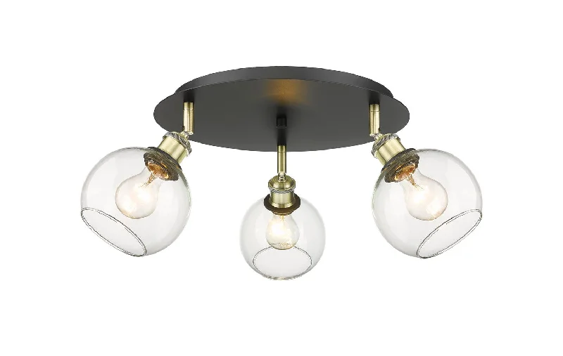 Industrial Ceiling - Mounted Lighting for Assembly PlantsDowntown Urban Three Light Flush Mount Industrial Ceiling - Mounted Lighting for Assembly PlantsDowntown Urban Three Light Flush Mount