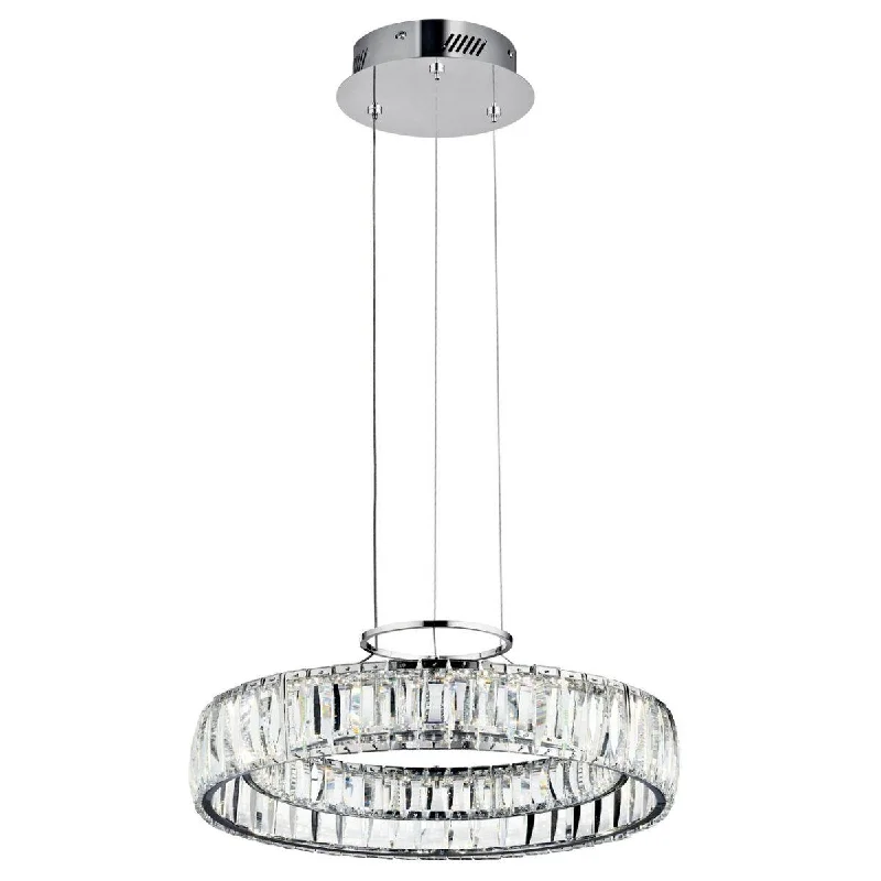 Industrial Lighting with High CRI (Color Rendering Index) for True Color PerceptionAnnette 18 In. LED Pendant Light Chrome Finish Industrial Lighting with High CRI (Color Rendering Index) for True Color PerceptionAnnette 18 In. LED Pendant Light Chrome Finish