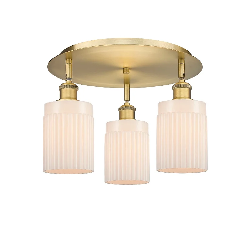 Industrial Lighting for Chemical PlantsDowntown Urban Three Light Flush Mount