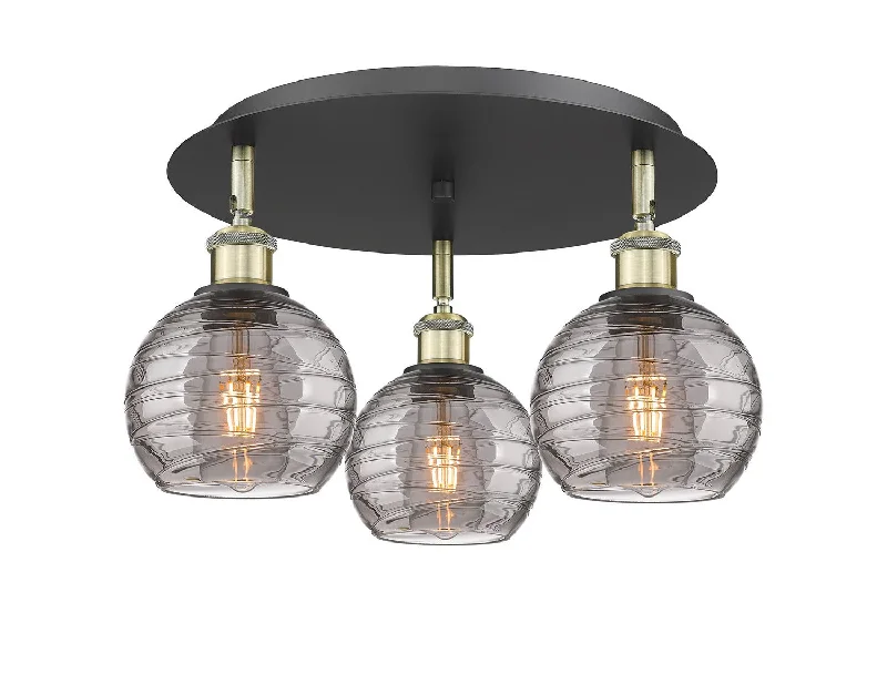 Shock - Resistant Industrial Lighting for Vibrating Machinery AreasDowntown Urban Three Light Flush Mount Shock - Resistant Industrial Lighting for Vibrating Machinery AreasDowntown Urban Three Light Flush Mount