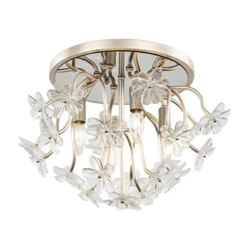 Track lighting with a decorative track designWildflower Semi-Flush Mount