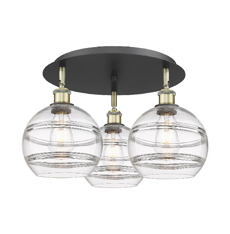 Industrial Pendant Lighting for Machine ShopsDowntown Urban Three Light Flush Mount
