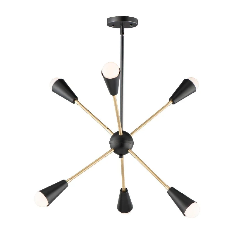 Industrial Wall - Mounted Lighting for Workshop WallsLovell 26 in. 6 Lights Pendant Light Black Finish Industrial Wall - Mounted Lighting for Workshop WallsLovell 26 in. 6 Lights Pendant Light Black Finish