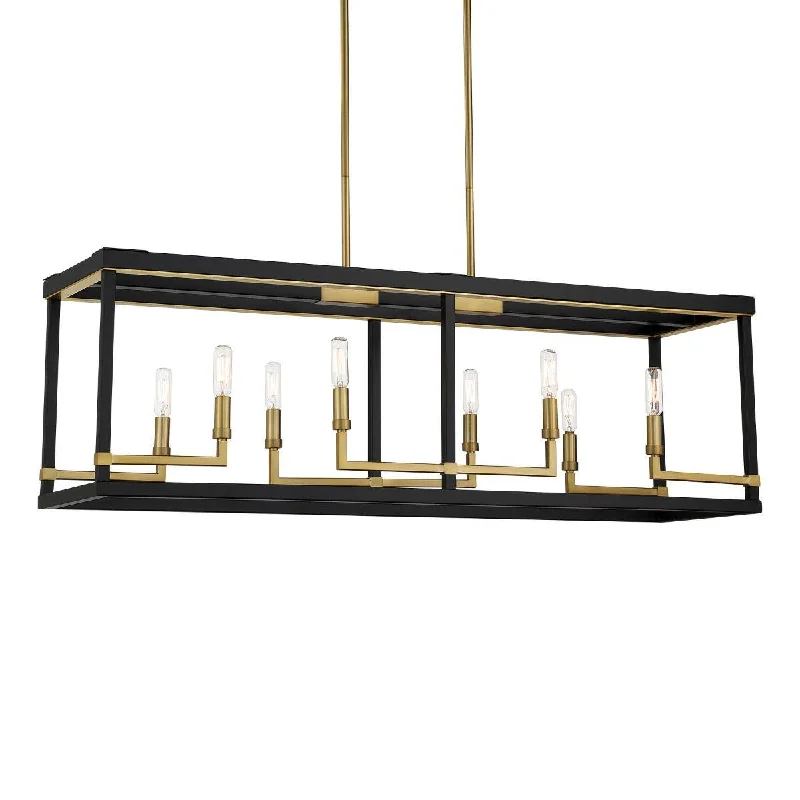 Corrosion - Resistant Industrial Lighting for Coastal FactoriesUnion Estates 40 In. 8 Lights Pendant Light Black & brass Finish Corrosion - Resistant Industrial Lighting for Coastal FactoriesUnion Estates 40 In. 8 Lights Pendant Light Black & brass Finish