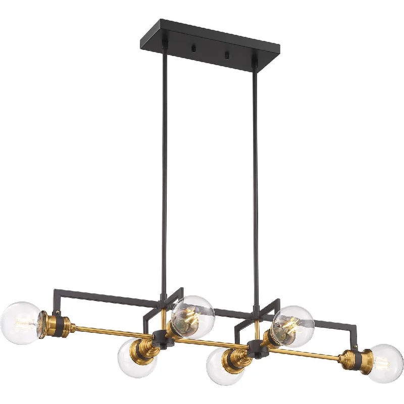 Industrial Lighting for Pharmaceutical ManufacturingIntention 33 in. 6 Lights Pendant Light Black Finish Industrial Lighting for Pharmaceutical ManufacturingIntention 33 in. 6 Lights Pendant Light Black Finish