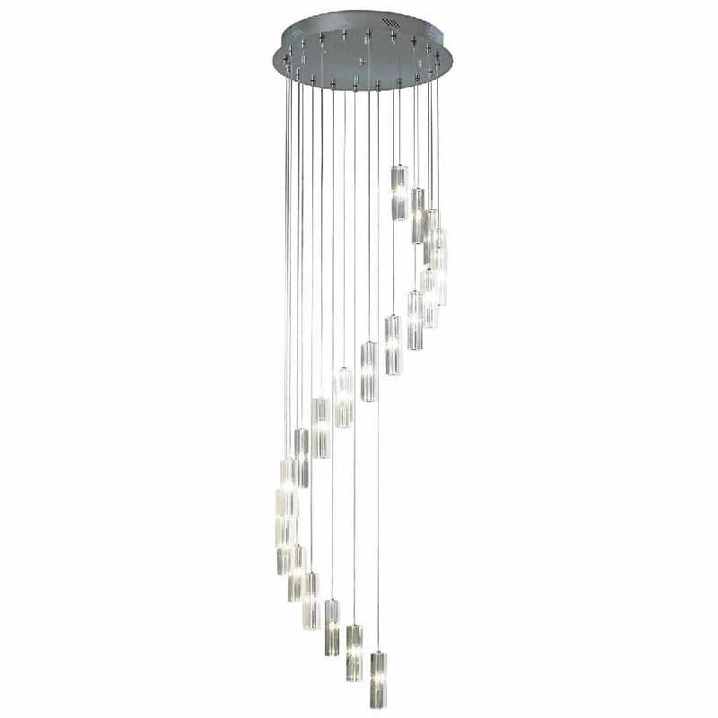 Track lighting for creating a moody atmosphereGalileo 12/20 Light Cluster Pendant Polished Chrome Crystal LED