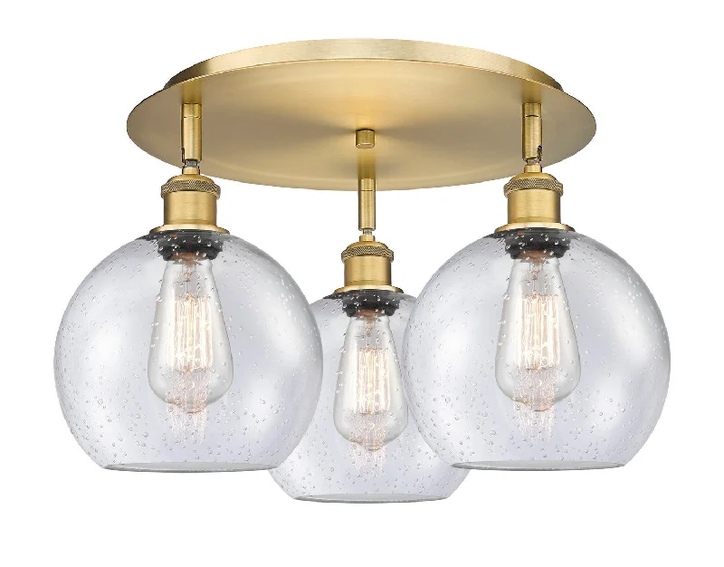Dust - Resistant Industrial Lighting for Dirty WorkspacesDowntown Urban Three Light Flush Mount Dust - Resistant Industrial Lighting for Dirty WorkspacesDowntown Urban Three Light Flush Mount