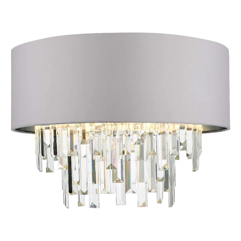 Track lighting for illuminating walkwaysHalle 4Lt Flush Ceiling Light - Grey & Crystal Finish, IP20