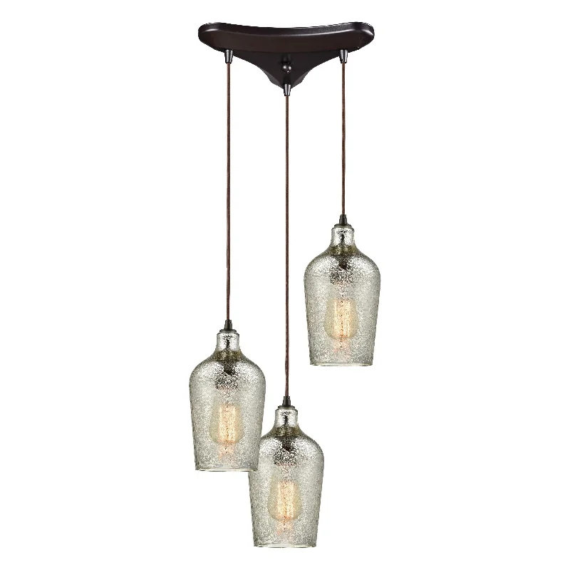 Track lighting for updating office lobbiesHammered Glass 10" Wide 3-Light Pendant