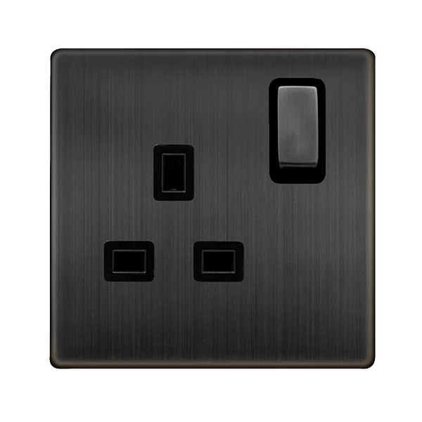 Track lighting with a long - lasting lifespanDefinity 13A Ingot 1 Gang Dp Switched Socket - Matt Bronze Cover Plate - Black Insert Track lighting with a long - lasting lifespanDefinity 13A Ingot 1 Gang Dp Switched Socket - Matt Bronze Cover Plate - Black Insert