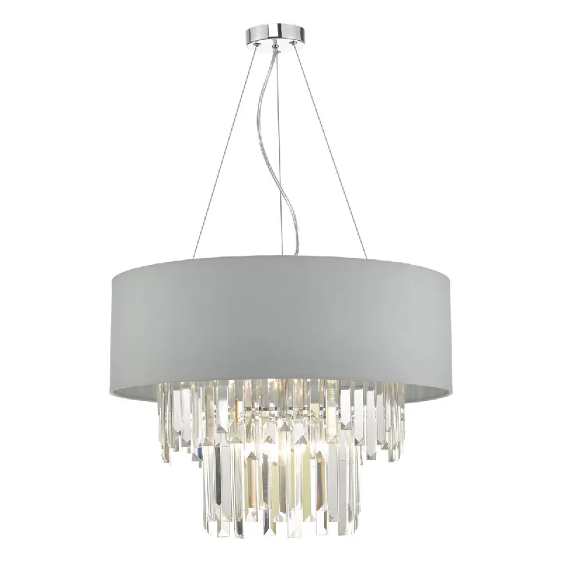 Track lighting for task lighting in workshopsHalle 6Lt Crystal Ceiling Light - Grey & Crystal Finish, IP20 Track lighting for task lighting in workshopsHalle 6Lt Crystal Ceiling Light - Grey & Crystal Finish, IP20