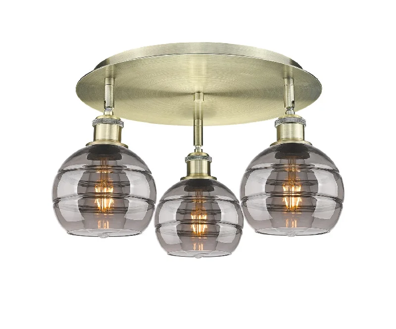 Shock - Resistant Industrial Lighting for Vibrating Machinery AreasDowntown Urban Three Light Flush Mount Shock - Resistant Industrial Lighting for Vibrating Machinery AreasDowntown Urban Three Light Flush Mount