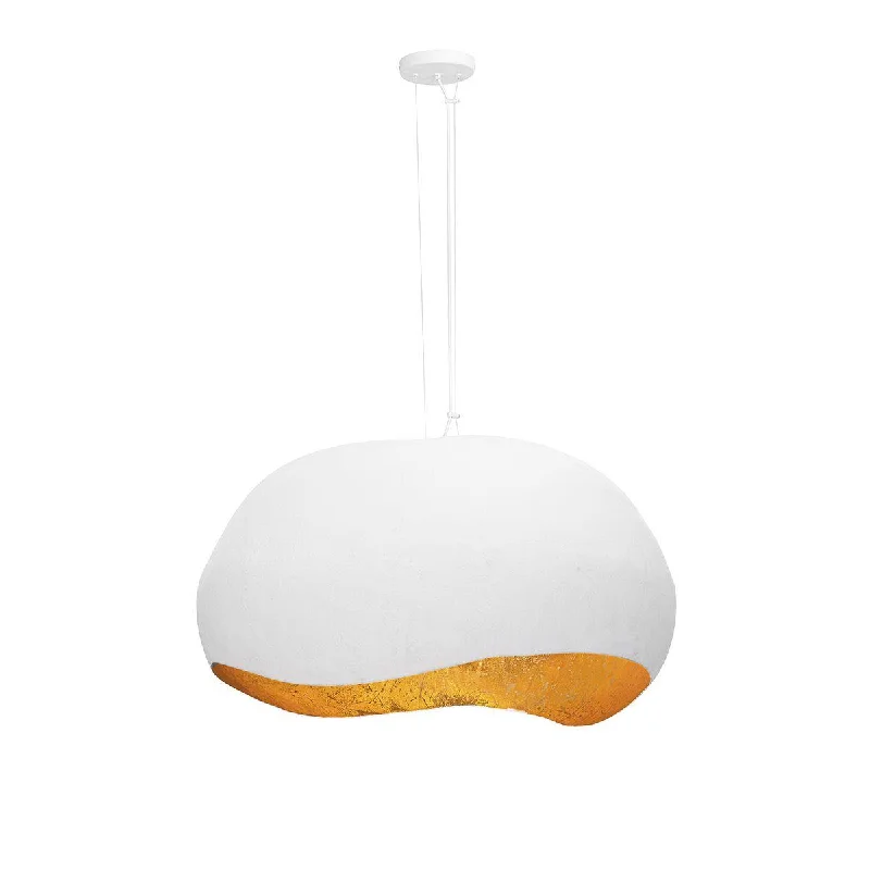 Industrial Exit Sign Lighting for Quick EvacuationBaleia 4 Lights 36 in. Pendant Light White & Gold Finish Industrial Exit Sign Lighting for Quick EvacuationBaleia 4 Lights 36 in. Pendant Light White & Gold Finish