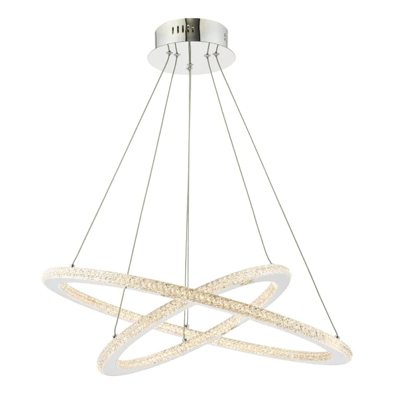 Track lighting for adding a touch of eleganceOrion 2 Ring Led Hanging Ceiling Light - Polished Chrome, IP20 Track lighting for adding a touch of eleganceOrion 2 Ring Led Hanging Ceiling Light - Polished Chrome, IP20