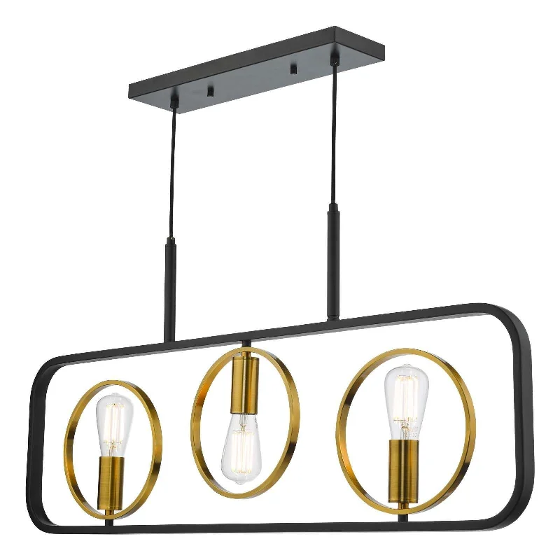 Contemporary track lighting in black finishRyota 3Lt Kitchen Table/Island Ceiling Light - Satin Black & Antique Gold Finish, IP20 Contemporary track lighting in black finishRyota 3Lt Kitchen Table/Island Ceiling Light - Satin Black & Antique Gold Finish, IP20