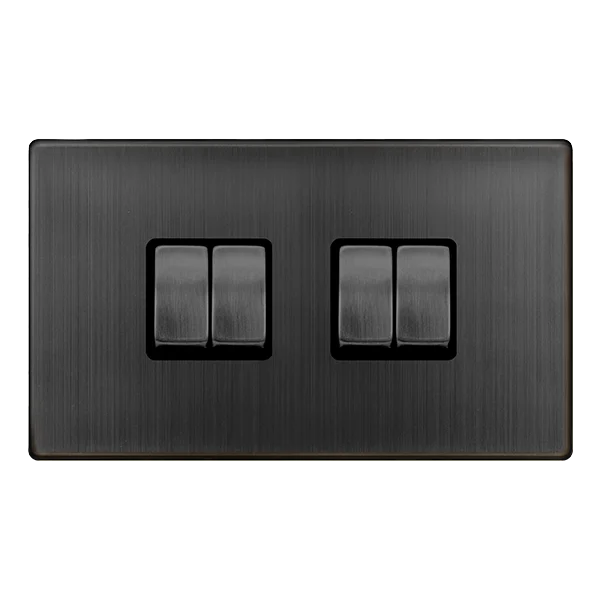 Track lighting for highlighting kitchen cabinetsDefinity 10Ax Ingot 4 Gang 2 Way Switch - Matt Bronze Cover Plate - Black Insert Track lighting for highlighting kitchen cabinetsDefinity 10Ax Ingot 4 Gang 2 Way Switch - Matt Bronze Cover Plate - Black Insert