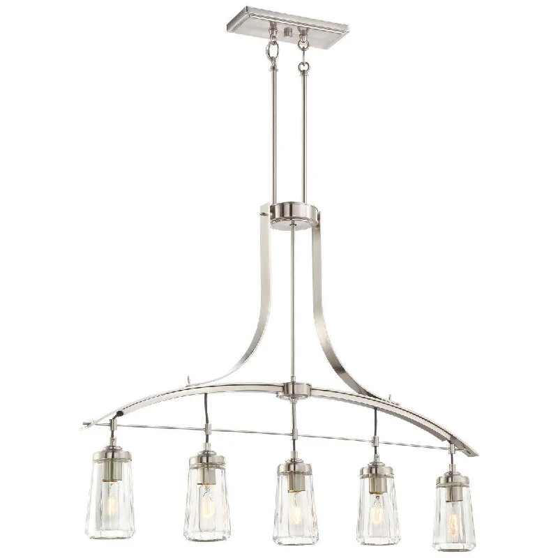 Durable Industrial Lighting for Harsh EnvironmentsPoleis 39 in. 5 Lights Pendant Light Brushed Nickel Finish Durable Industrial Lighting for Harsh EnvironmentsPoleis 39 in. 5 Lights Pendant Light Brushed Nickel Finish