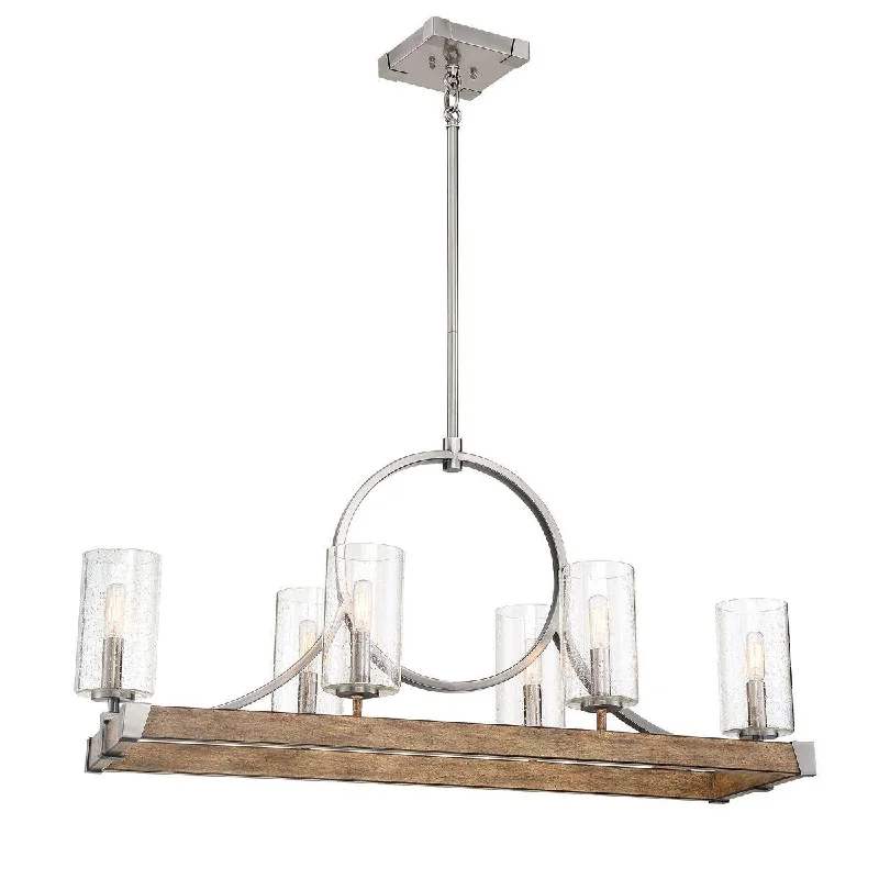 Industrial Wall - Mounted Lighting for Workshop WallsCountry Estates 39 in. 6 Lights Pendant Light Brushed Nickel Finish Industrial Wall - Mounted Lighting for Workshop WallsCountry Estates 39 in. 6 Lights Pendant Light Brushed Nickel Finish