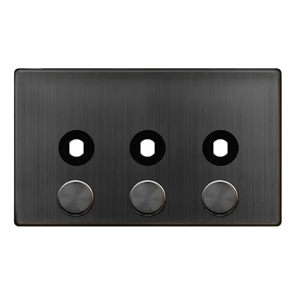 Track lighting for enhancing the architectureDefinity 3 Gang Unfurnished Dimmer Plate & Knobs - Matt Bronze Track lighting for enhancing the architectureDefinity 3 Gang Unfurnished Dimmer Plate & Knobs - Matt Bronze