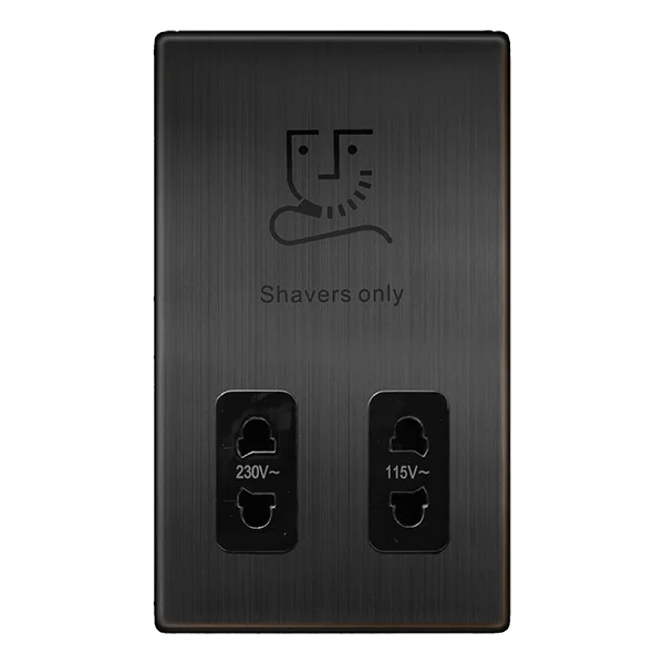 Energy - efficient track lighting fixturesDefinity 115/230V Dual Voltage Shaver Socket - Matt Bronze Cover Plate - Black Insert Energy - efficient track lighting fixturesDefinity 115/230V Dual Voltage Shaver Socket - Matt Bronze Cover Plate - Black Insert