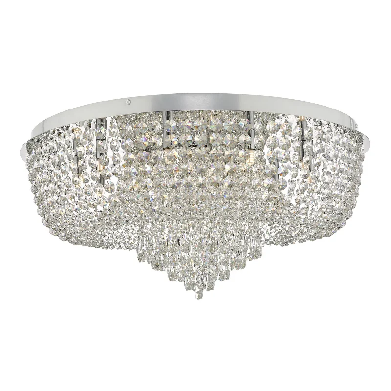 Track lighting for high - ceiling spacesEitan 9/12 Light Beaded Flush Clear and Polished Chrome Track lighting for high - ceiling spacesEitan 9/12 Light Beaded Flush Clear and Polished Chrome