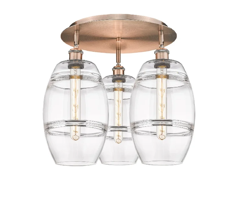 High - Bay LED Industrial Lighting for WarehousesDowntown Urban Three Light Flush Mount High - Bay LED Industrial Lighting for WarehousesDowntown Urban Three Light Flush Mount