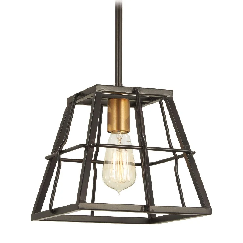 Industrial Lighting with High CRI (Color Rendering Index) for True Color PerceptionKeely Calle 10 in. Pendant Light Bronze & Brass Finish Industrial Lighting with High CRI (Color Rendering Index) for True Color PerceptionKeely Calle 10 in. Pendant Light Bronze & Brass Finish