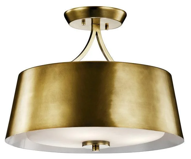 Industrial Lighting for Electronics ManufacturingMaclain 16 In. 3 Lights Convertible Pendant/Semi Flush Mount Light Brass Finish