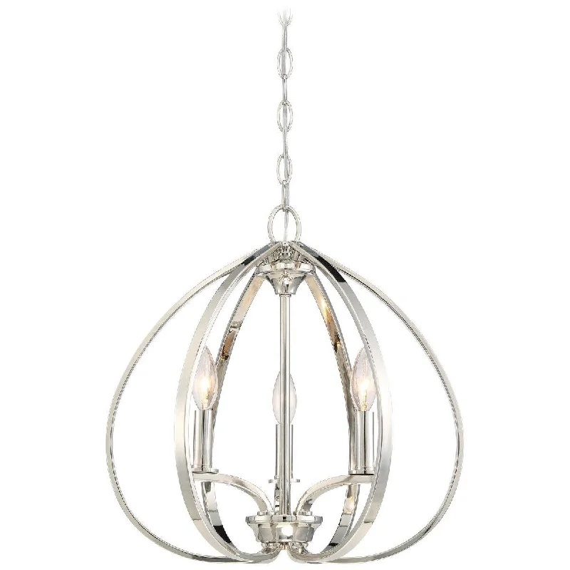 Dust - Resistant Industrial Lighting for Dirty WorkspacesTilbury 17 in. 3 Lights Pendant Light Polished Nickel Finish Dust - Resistant Industrial Lighting for Dirty WorkspacesTilbury 17 in. 3 Lights Pendant Light Polished Nickel Finish