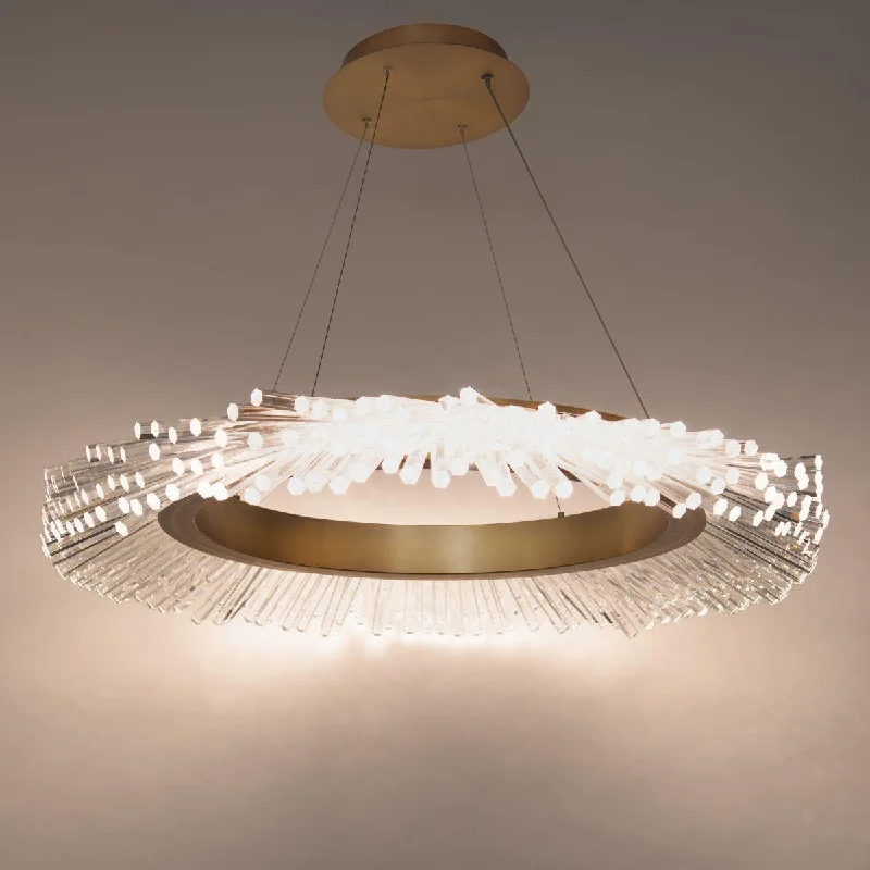 Shock - Resistant Industrial Lighting for Vibrating Machinery AreasBenediction 36 in. LED Pendant Light Selectable CCT Brass Finish Shock - Resistant Industrial Lighting for Vibrating Machinery AreasBenediction 36 in. LED Pendant Light Selectable CCT Brass Finish