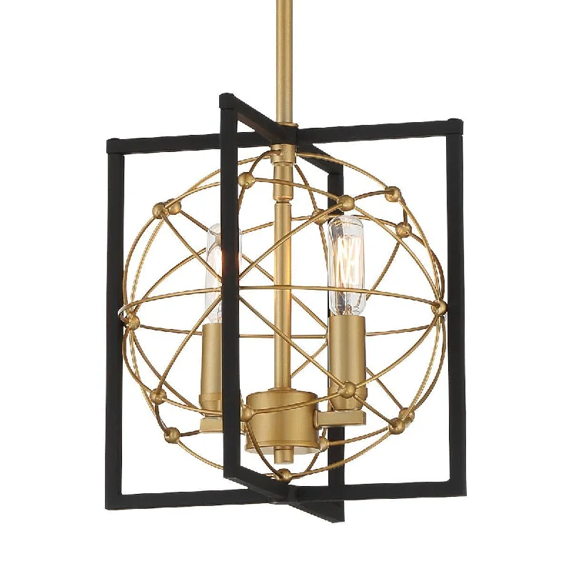 Industrial Lighting with High CRI (Color Rendering Index) for True Color PerceptionTitans Trace 10 in. 2 Lights Pendant Light Black & Gold Finish Industrial Lighting with High CRI (Color Rendering Index) for True Color PerceptionTitans Trace 10 in. 2 Lights Pendant Light Black & Gold Finish