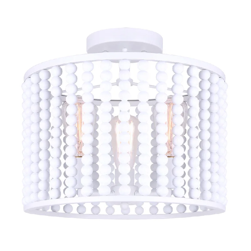 Track lighting for outdoor gardensCanarm ISF1074A03WH Posy White Beaded Semi-Flush Mount Chandelier Track lighting for outdoor gardensCanarm ISF1074A03WH Posy White Beaded Semi-Flush Mount Chandelier