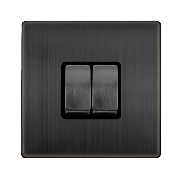 Wireless track lighting for easy installationDefinity 10Ax Ingot 2 Gang 2 Way Switch - Matt Bronze Cover Plate - Black Insert Wireless track lighting for easy installationDefinity 10Ax Ingot 2 Gang 2 Way Switch - Matt Bronze Cover Plate - Black Insert