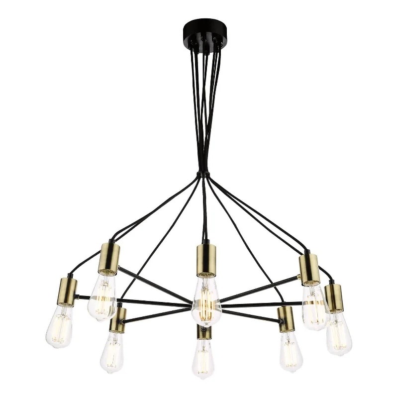 Track lighting with energy - star certificationGabriel 8Lt Centre Ceiling Light - Satin Black & Antique Gold Finish, IP20 Track lighting with energy - star certificationGabriel 8Lt Centre Ceiling Light - Satin Black & Antique Gold Finish, IP20