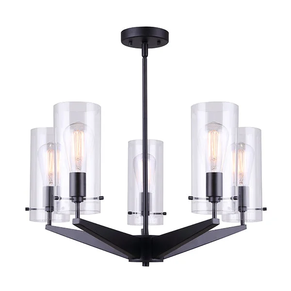 Waterproof track lighting for bathroomsCanarm ICH759A05BK Joni Black Chandelier
