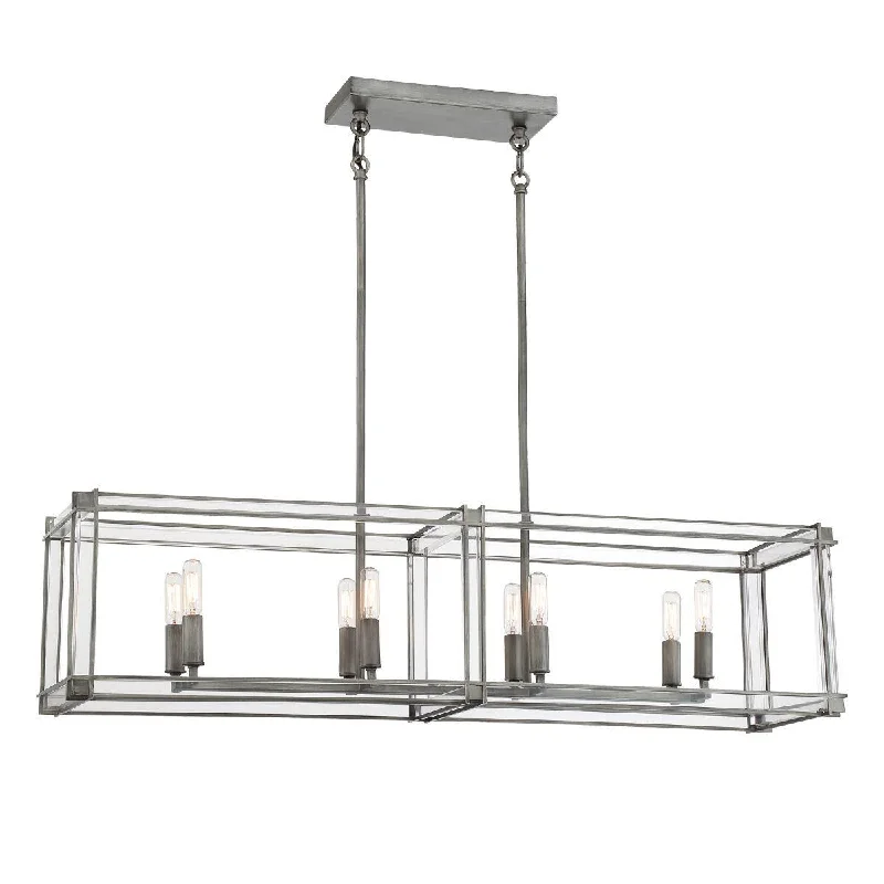 Industrial Lighting for Pharmaceutical ManufacturingLangen Square 40 in. 8 Lights Pendant Light Antique Nickel Finish Industrial Lighting for Pharmaceutical ManufacturingLangen Square 40 in. 8 Lights Pendant Light Antique Nickel Finish