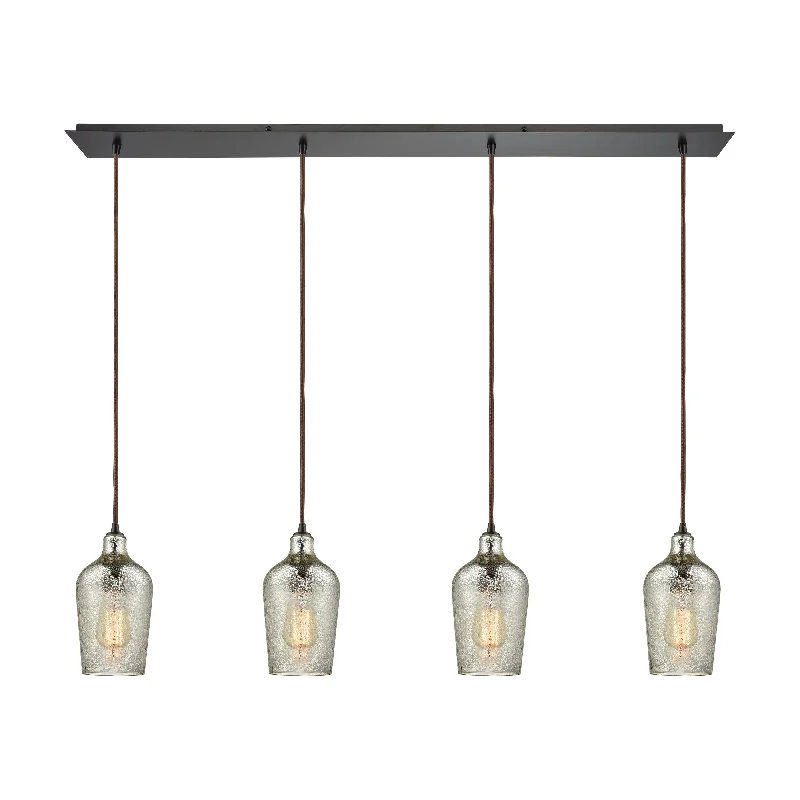 Contemporary track lighting in black finishHammered Glass 46" Wide 4-Light Pendant