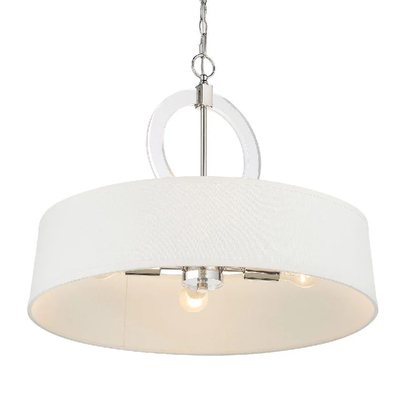 Industrial Lighting for Electronics ManufacturingCape Coral 24 in. 4 Lights Pendant Light Polished Nickel Finish
