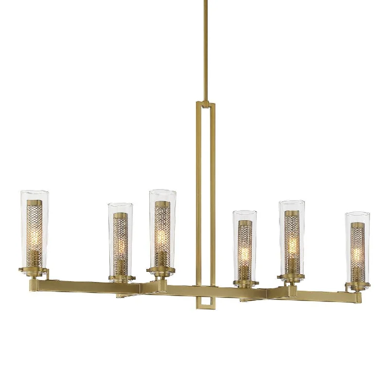Industrial Exit Sign Lighting for Quick EvacuationEmmerham 44 in. 6 Lights Pendant Light Brass Finish Industrial Exit Sign Lighting for Quick EvacuationEmmerham 44 in. 6 Lights Pendant Light Brass Finish