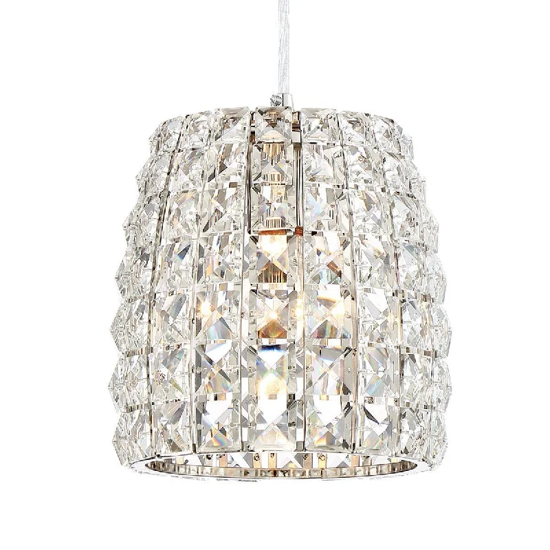 Industrial Lighting with High CRI (Color Rendering Index) for True Color PerceptionVia Roma 7 In. Pendant Light Polished nickel Finish Industrial Lighting with High CRI (Color Rendering Index) for True Color PerceptionVia Roma 7 In. Pendant Light Polished nickel Finish