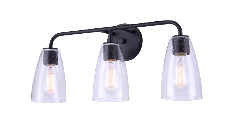 Track lighting for replacing old fluorescent fixturesCanarm IVL1013A03BK Kona Matte Black 3 Light Vanity With Seed Glass Track lighting for replacing old fluorescent fixturesCanarm IVL1013A03BK Kona Matte Black 3 Light Vanity With Seed Glass