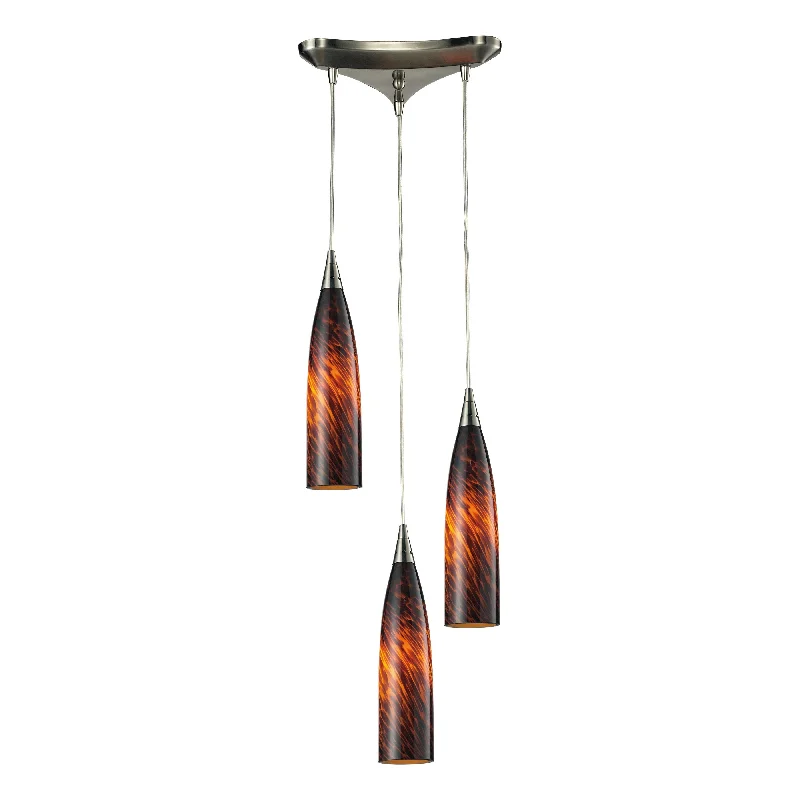 Low - voltage track lighting for safetyLungo 10" Wide 3-Light Pendant