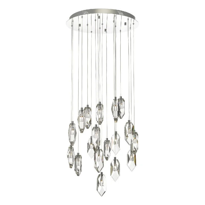 Track lighting with a chunky, bold designCrystal 12/18 Light Cluster Pendant Polished Chrome & Crystal Track lighting with a chunky, bold designCrystal 12/18 Light Cluster Pendant Polished Chrome & Crystal
