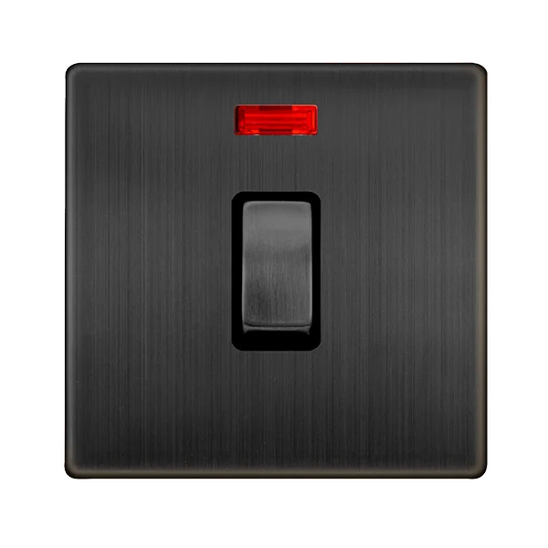 Commercial - grade track lighting for storesDefinity 20A Ingot Double Pole Switch With Neon - Matt Bronze Cover Plate - Black Insert Commercial - grade track lighting for storesDefinity 20A Ingot Double Pole Switch With Neon - Matt Bronze Cover Plate - Black Insert