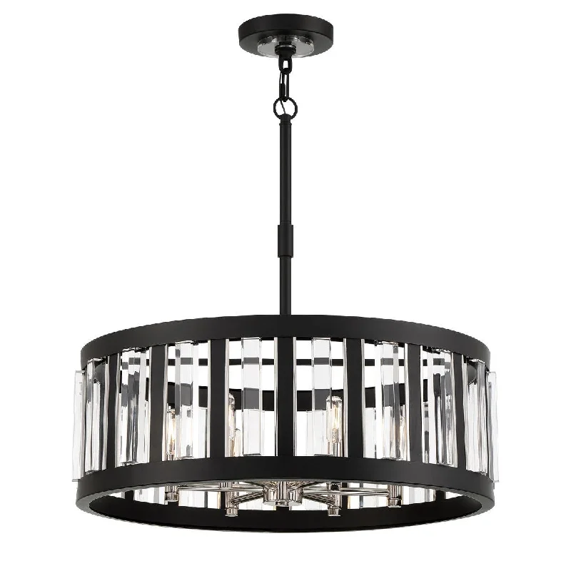 Adjustable Industrial Lighting for Flexible IlluminationMajestic Splendor 26 In. 6 Lights Pendant Light Black & polished nickel Finish Adjustable Industrial Lighting for Flexible IlluminationMajestic Splendor 26 In. 6 Lights Pendant Light Black & polished nickel Finish