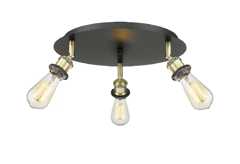 Dimmable Industrial Lighting for Ambiance ControlDowntown Urban Three Light Flush Mount Dimmable Industrial Lighting for Ambiance ControlDowntown Urban Three Light Flush Mount