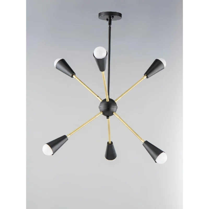 Industrial Area Lighting for Large Open SpacesLovell 26 in. 6 Lights LED Pendant Light Black Finish Industrial Area Lighting for Large Open SpacesLovell 26 in. 6 Lights LED Pendant Light Black Finish