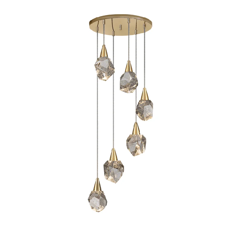 Track lighting for high - ceiling spacesAquaria Lamp 6L, Matt Gold / Chrome